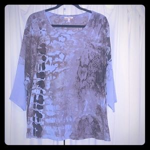 Blue Black and Brown Design Print Shirt